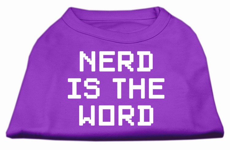 Nerd is the Word Screen Print Shirt Purple S